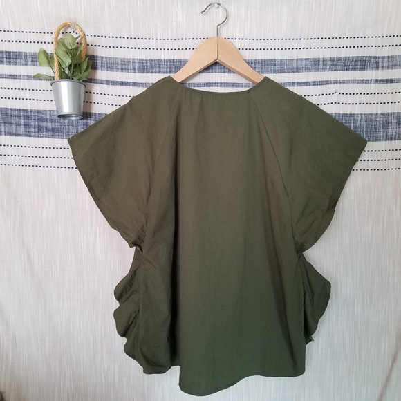 Zara Olive Ruffle Top - Picture 6 of 7